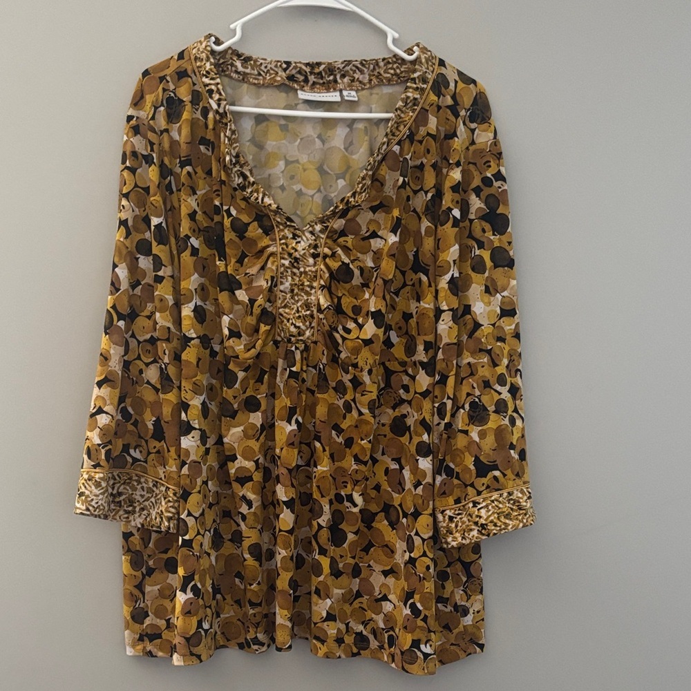 Susan Graver Multicolor Abstract Blouse - Picture 1 of 3
